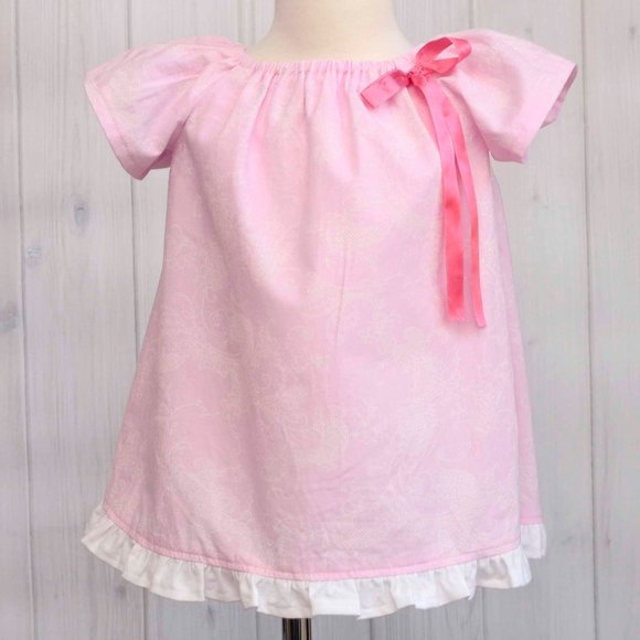 Light Pink Short Sleeve Peasant Dress